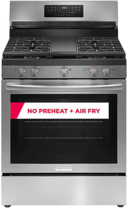 30" Gas Range with No Preheat + Air Fry Stainless Steel - FRIGIDAIRE GALLERY (GCRG3060BF)