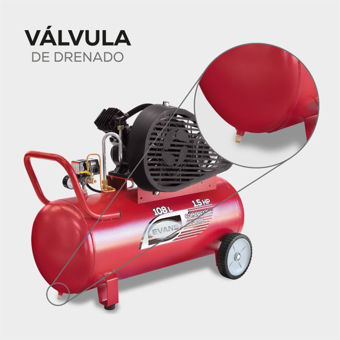 Compresor de Aire 1.5HP - 108L - Evans