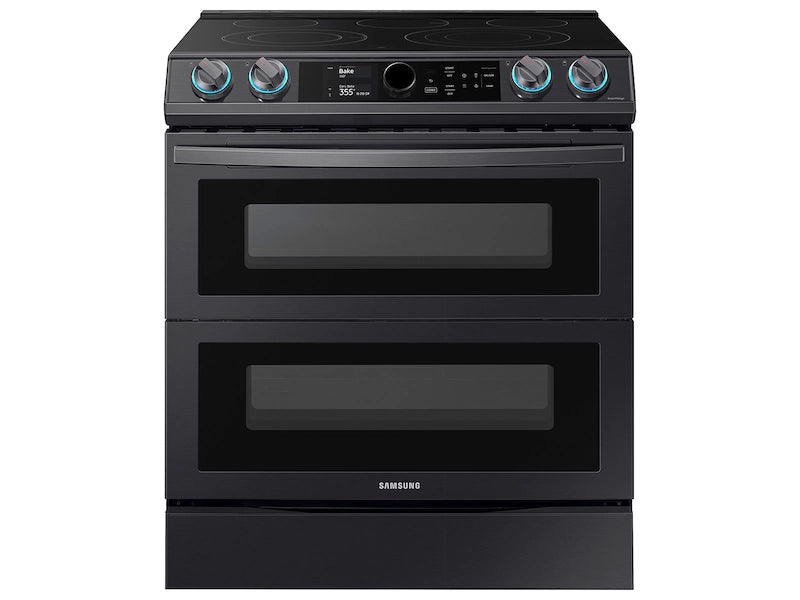 6.3 cu ft. Smart Slide-in Electric Range with Smart Dial, Air Fry, & Flex Duo™ in Black Stainles-SAMSUNG (NE63T8751SG)s Steel