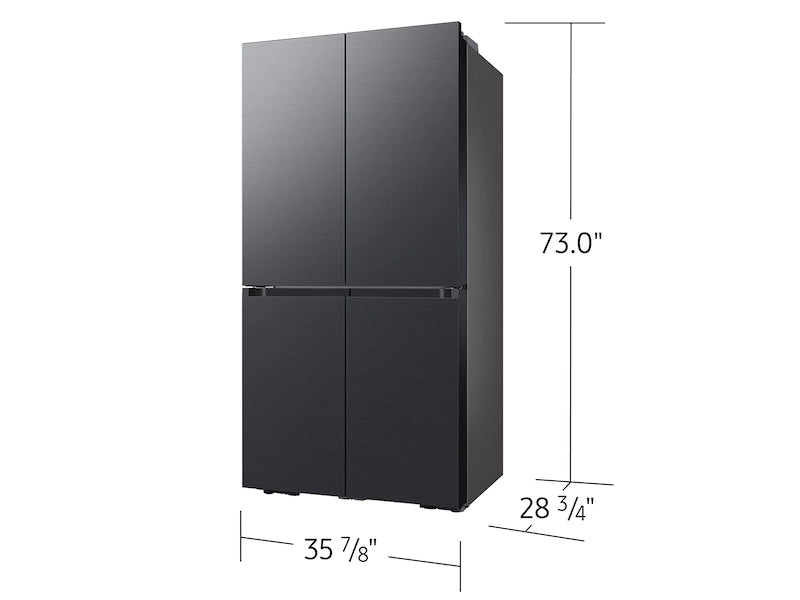 Bespoke Counter Depth 4-Door Flex™ Refrigerator (23 cu. ft.) in Matte Black Steel -SAMSUNG (RF23A9675MT)