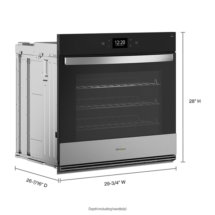 5.0 Cu. Ft. Single Smart Wall Oven with Air Fry Stainless Steel - WHIRLPOOL (WOES7030PZ)