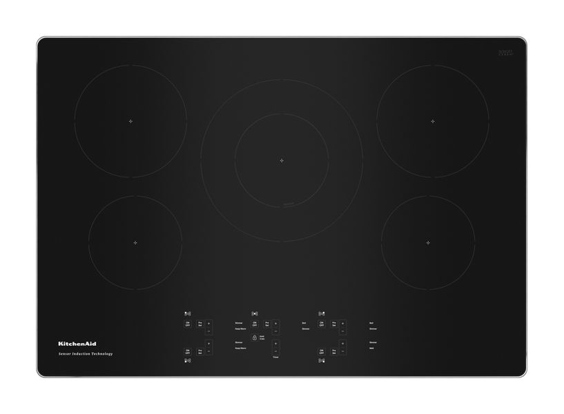 KitchenAid - 30" Built-In Electric Induction Cooktop with 5 Elements - Stainless Steel - WHIRLPOOL (KCIG550JSS)