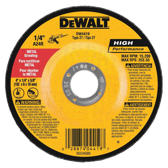 4” METAL GRINDING DISC - DEWALT (DW4419)